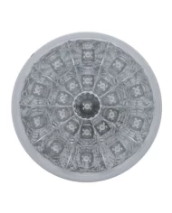 (CARD) 21 RED LED 4" S/T/T LIGHT W/ CHROME REFLECTOR - CLEAR LENS