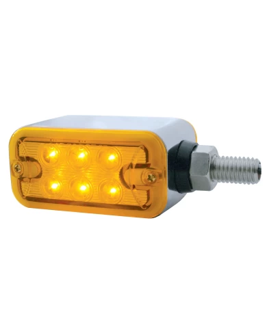 (CARD) 6 AMBER/ 6 RED LED STRAIGHT DUAL FUNCTION DOUBLE FACE LIGHT - AMBER LENS/RED LENS