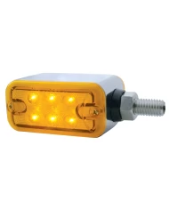 (CARD) 6 AMBER/ 6 RED LED STRAIGHT DUAL FUNCTION DOUBLE FACE LIGHT - AMBER LENS/RED LENS