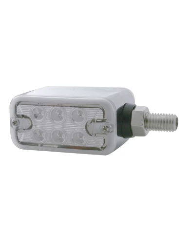 (CARD) 6 AMBER/ 6 RED LED STRAIGHT DUAL FUNCTION DOUBLE FACE LIGHT - CLEAR LENS/CLEAR LENS