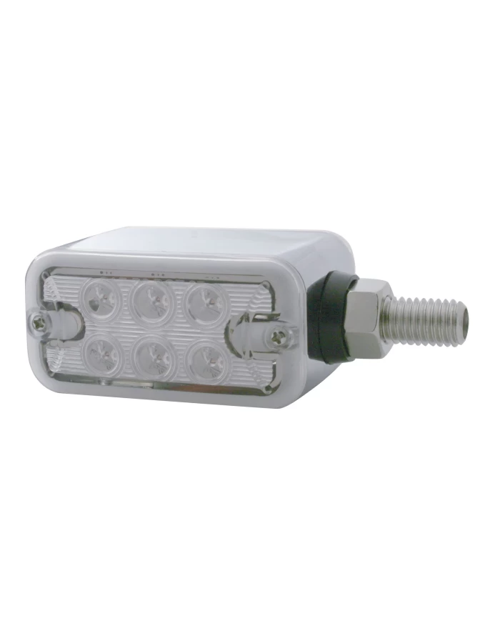 (CARD) 6 AMBER/ 6 RED LED STRAIGHT DUAL FUNCTION DOUBLE FACE LIGHT - CLEAR LENS/CLEAR LENS