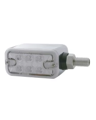 (CARD) 6 AMBER/ 6 RED LED STRAIGHT DUAL FUNCTION DOUBLE FACE LIGHT - CLEAR LENS/CLEAR LENS