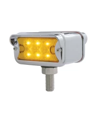 (CARD) 6 AMBER/6 RED LED T-MOUNT DUAL FUNCTION DOUBLE FACE LT W/ HORIZONTAL VISOR BEZEL - AMBER/RED LENS