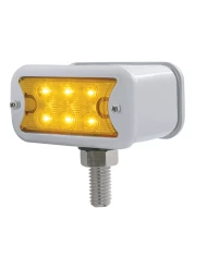 (CARD) 6 AMBER/6 RED LED T-MOUNT DUAL FUNCTION DOUBLE FACE LIGHT W/ NO VISOR BEZEL - AMBER/RED LENS