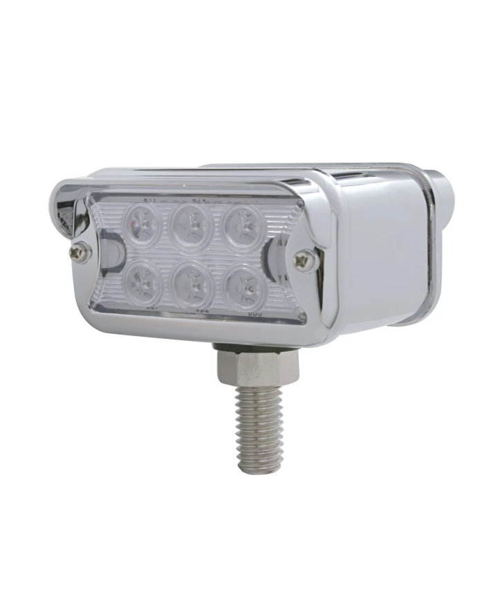 (CARD) 6 AMBER/6 RED LED T-MOUNT DUAL FUNCTION DOUBLE FACE LT W/ HORIZONTAL VISOR BEZEL - CLEAR LENS