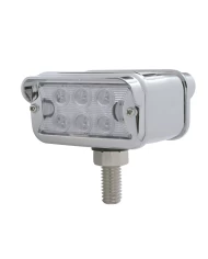 (CARD) 6 AMBER/6 RED LED T-MOUNT DUAL FUNCTION DOUBLE FACE LT W/ HORIZONTAL VISOR BEZEL - CLEAR LENS