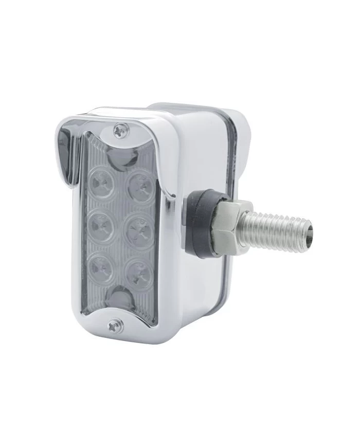 (CARD) 6 AMBER/6 RED LED T-MOUNT DUAL FUNCTION DOUBLE FACE LT W/ VERTICAL VISOR BEZEL -CLEAR LENS