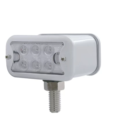 (CARD) 6 AMBER/6 RED LED T-MOUNT DUAL FUNCTION DOUBLE FACE LIGHT W/ NO VISOR BEZEL - CLEAR LENS