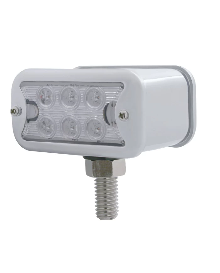 (CARD) 6 AMBER/6 RED LED T-MOUNT DUAL FUNCTION DOUBLE FACE LIGHT W/ NO VISOR BEZEL - CLEAR LENS