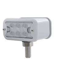 (CARD) 6 AMBER/6 RED LED T-MOUNT DUAL FUNCTION DOUBLE FACE LIGHT W/ NO VISOR BEZEL - CLEAR LENS