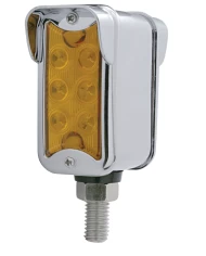 (CARD) 6 AMBER/6 RED LED STRAIGHT DUAL FUNCTION DOUBLE FACE LT W/ VERTICAL VISOR BEZEL - AMBER/RED LENS