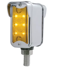 (CARD) 6 AMBER/6 RED LED STRAIGHT DUAL FUNCTION DOUBLE FACE LT W/ VERTICAL VISOR BEZEL - AMBER/RED LENS