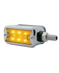(CARD) 6 AMBER/6 RED LED STRAIGHT DUAL FUNCTION DOUBLE FACE LIGHT W/ NO VISOR BEZEL - AMBER/RED LENS
