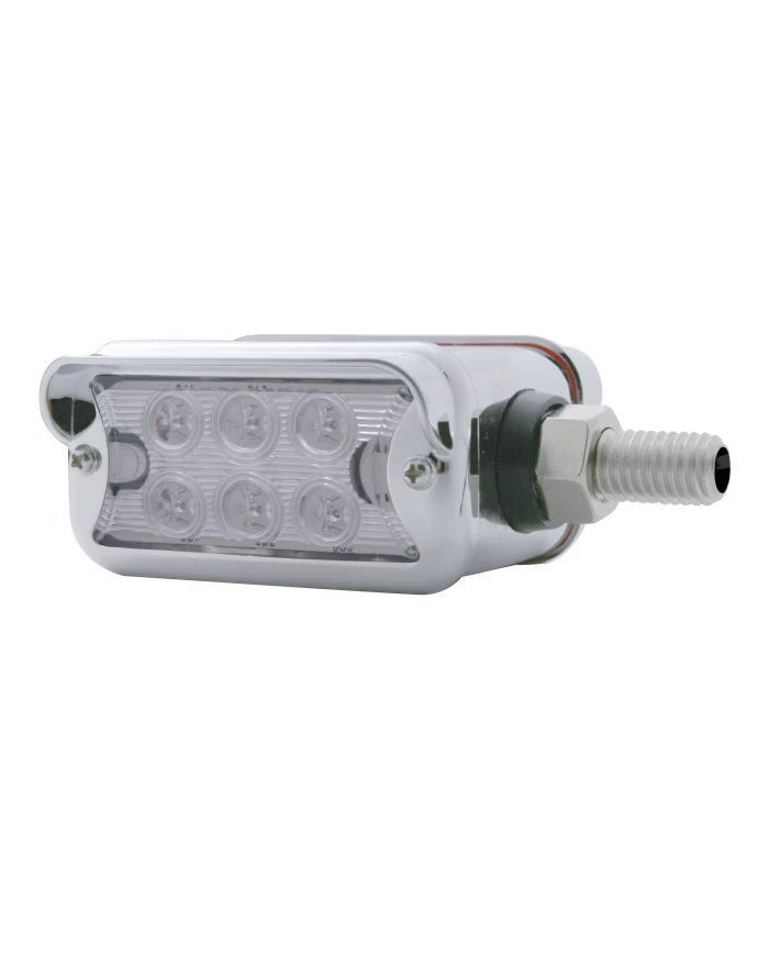 (CARD) 6 AMBER/6 RED LED STRAIGHT DUAL FUNCTION DOUBLE FACE LT W/ HORIZONTAL VISOR BEZEL - CLEAR LENS