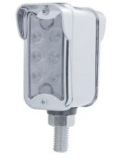 (CARD) 6 AMBER/6 RED LED STRAIGHT DUAL FUNCTION DOUBLE FACE LT W/ VERTICAL VISOR BEZEL - CLEAR LENS