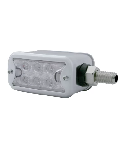 (CARD) 6 AMBER/6 RED LED STRAIGHT DUAL FUNCTION DOUBLE FACE LIGHT W/ NO VISOR BEZEL - CLEAR LENS (CARD) 6 AMBER/6 RED LED STRAIGHT DUAL FUNCTION DOUBLE FACE LIGHT W/ NO VISOR BEZEL - CLEAR LENS