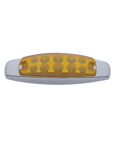 (PACK) 10 AMBER LED PETERBILT RECTANGULAR MARKER LIGHT W/ REFLECTOR - AMBER LENS (PACK) 10 AMBER LED PETERBILT RECTANGULAR MARKER LIGHT W/ REFLECTOR - AMBER LENS