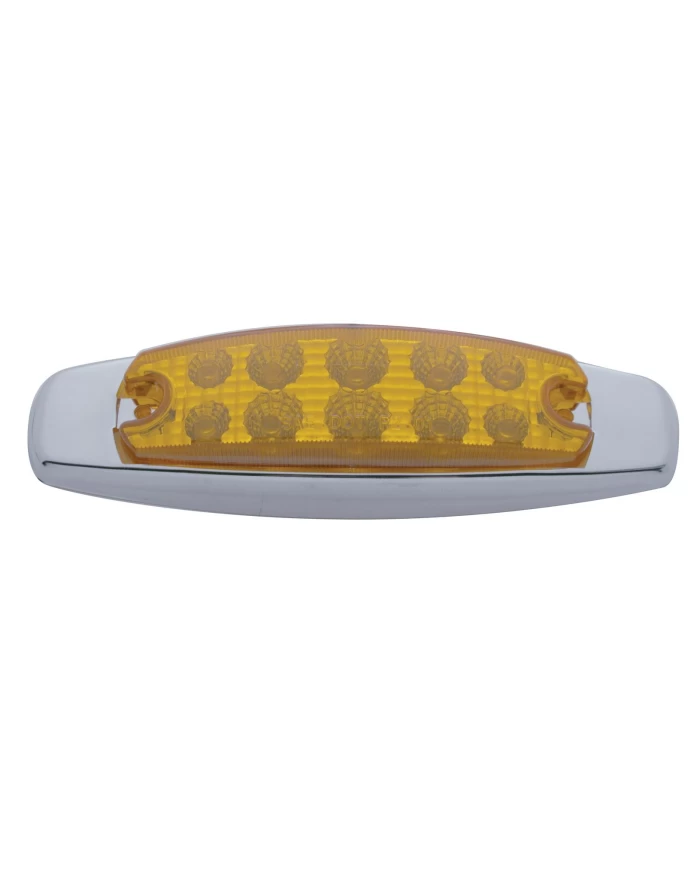 (PACK) 10 AMBER LED PETERBILT RECTANGULAR MARKER LIGHT W/ REFLECTOR - AMBER LENS (PACK) 10 AMBER LED PETERBILT RECTANGULAR MARKER LIGHT W/ REFLECTOR - AMBER LENS