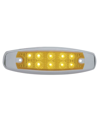 (PACK) 10 AMBER LED PETERBILT RECTANGULAR MARKER LIGHT W/ REFLECTOR - AMBER LENS (PACK) 10 AMBER LED PETERBILT RECTANGULAR MARKER LIGHT W/ REFLECTOR - AMBER LENS