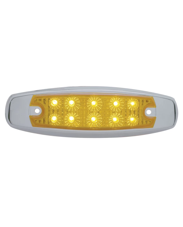 (PACK) 10 AMBER LED PETERBILT RECTANGULAR MARKER LIGHT W/ REFLECTOR - AMBER LENS (PACK) 10 AMBER LED PETERBILT RECTANGULAR MARKER LIGHT W/ REFLECTOR - AMBER LENS