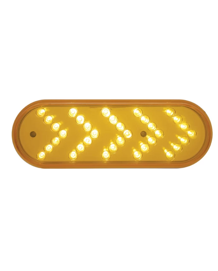 (CARD) 35 AMBER LED OVAL SEQUENTIAL REFLECTOR AUXILIARY SIGNAL LIGHT - AMBER LENS