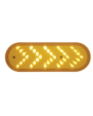 (CARD) 35 AMBER LED OVAL SEQUENTIAL REFLECTOR AUXILIARY SIGNAL LIGHT - AMBER LENS