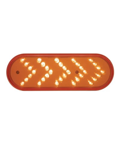 (CARD) 35 RED LED OVAL SEQUENTIAL REFLECTOR AUXILIARY SIGNAL LIGHT - RED LENS (CARD) 35 RED LED OVAL SEQUENTIAL REFLECTOR AUXILIARY SIGNAL LIGHT - RED LENS