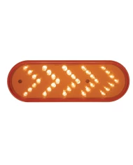 (CARD) 35 RED LED OVAL SEQUENTIAL REFLECTOR AUXILIARY SIGNAL LIGHT - RED LENS