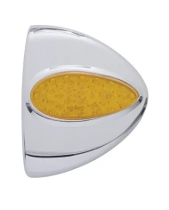 (CARD) 39 AMBER LED CHROME PLASTIC PETERBILT HEADLIGHT TURN SIGNAL COVER - AMBER LENS (CARD) 39 AMBER LED CHROME PLASTIC PETERBILT HEADLIGHT TURN SIGNAL COVER - AMBER LENS