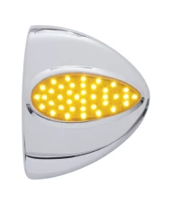 (CARD) 39 AMBER LED CHROME PLASTIC PETERBILT HEADLIGHT TURN SIGNAL COVER - AMBER LENS (CARD) 39 AMBER LED CHROME PLASTIC PETERBILT HEADLIGHT TURN SIGNAL COVER - AMBER LENS