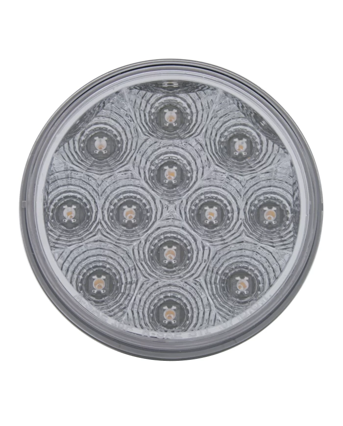 (CARD) 12 WHITE LED 4" AUXILIARY/UTILITY LIGHT W/ REFLECTOR - CLEAR LENS