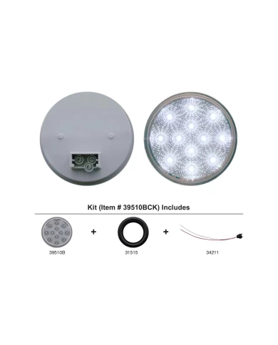 (BULK) 12 WHITE LED 4" AUXILIARY/UTILITY LIGHT W/ REFLECTOR - CLEAR KIT (BULK) 12 WHITE LED 4" AUXILIARY/UTILITY LIGHT W/ REFLECTOR - CLEAR KIT