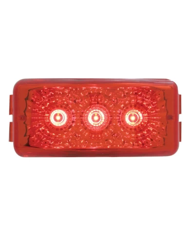 (CARD) 3 RED LED SMALL RECTANGULAR REFLECTOR CLEARANCE/MARKER LIGHT - RED LENS (CARD) 3 RED LED SMALL RECTANGULAR REFLECTOR CLEARANCE/MARKER LIGHT - RED LENS