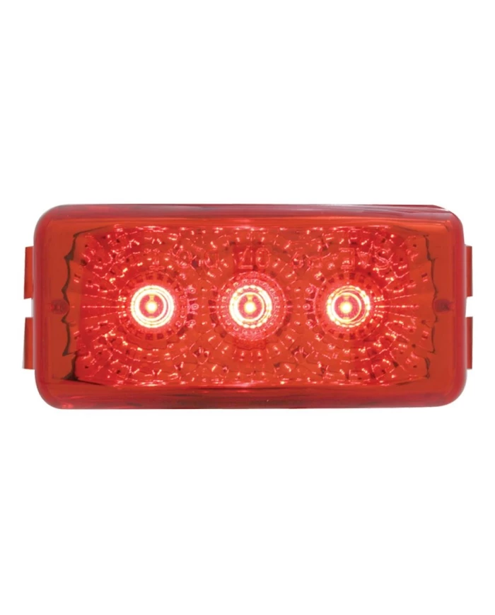 (CARD) 3 RED LED SMALL RECTANGULAR REFLECTOR CLEARANCE/MARKER LIGHT - RED LENS (CARD) 3 RED LED SMALL RECTANGULAR REFLECTOR CLEARANCE/MARKER LIGHT - RED LENS