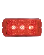 (CARD) 3 RED LED SMALL RECTANGULAR REFLECTOR CLEARANCE/MARKER LIGHT - RED LENS (CARD) 3 RED LED SMALL RECTANGULAR REFLECTOR CLEARANCE/MARKER LIGHT - RED LENS