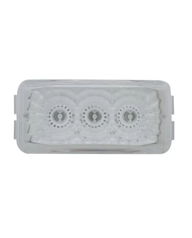 (CARD) 3 RED LED SMALL RECTANGULAR REFLECTOR CLEARANCE/MARKER LIGHT - CLEAR LENS (CARD) 3 RED LED SMALL RECTANGULAR REFLECTOR CLEARANCE/MARKER LIGHT - CLEAR LENS