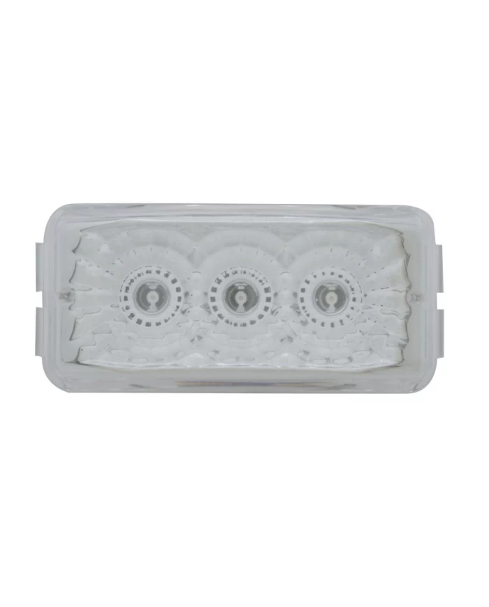 (CARD) 3 RED LED SMALL RECTANGULAR REFLECTOR CLEARANCE/MARKER LIGHT - CLEAR LENS (CARD) 3 RED LED SMALL RECTANGULAR REFLECTOR CLEARANCE/MARKER LIGHT - CLEAR LENS