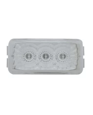 (CARD) 3 RED LED SMALL RECTANGULAR REFLECTOR CLEARANCE/MARKER LIGHT - CLEAR LENS (CARD) 3 RED LED SMALL RECTANGULAR REFLECTOR CLEARANCE/MARKER LIGHT - CLEAR LENS