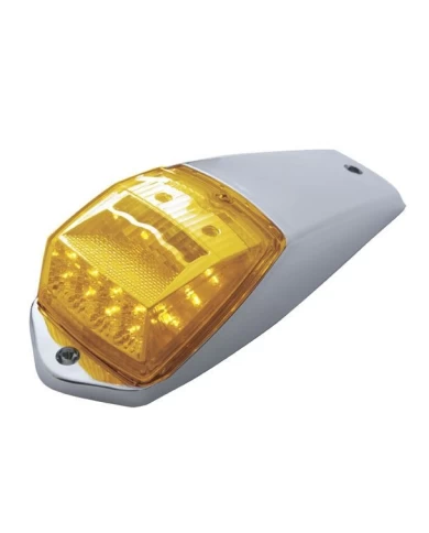 (CARD) CHROME PLASTIC 17 AMBER LED SQUARE REFLECTOR CAB LIGHT KIT - AMBER LENS (CARD) CHROME PLASTIC 17 AMBER LED SQUARE REFLECTOR CAB LIGHT KIT - AMBER LENS