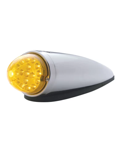 (BOX) 17 AMBER LED CLEAR STYLE ROUND REFLECTOR CAB LIGHT W/ CHROME PLASTIC HOUSING - AMBER LENS (BOX) 17 AMBER LED CLEAR STYLE ROUND REFLECTOR CAB LIGHT W/ CHROME PLASTIC HOUSING - AMBER LENS