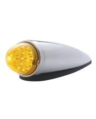 (BOX) 17 AMBER LED CLEAR STYLE ROUND REFLECTOR CAB LIGHT W/ CHROME PLASTIC HOUSING - AMBER LENS (BOX) 17 AMBER LED CLEAR STYLE ROUND REFLECTOR CAB LIGHT W/ CHROME PLASTIC HOUSING - AMBER LENS