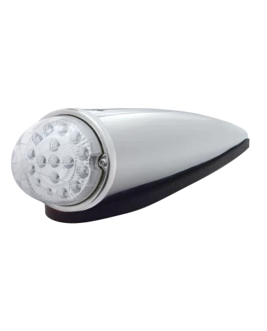 (BOX) 17 AMBER LED CLEAR STYLE ROUND REFLECTOR CAB LIGHT W/ CHROME PLASTIC HOUSING - CLEAR LENS (BOX) 17 AMBER LED CLEAR STYLE ROUND REFLECTOR CAB LIGHT W/ CHROME PLASTIC HOUSING - CLEAR LENS