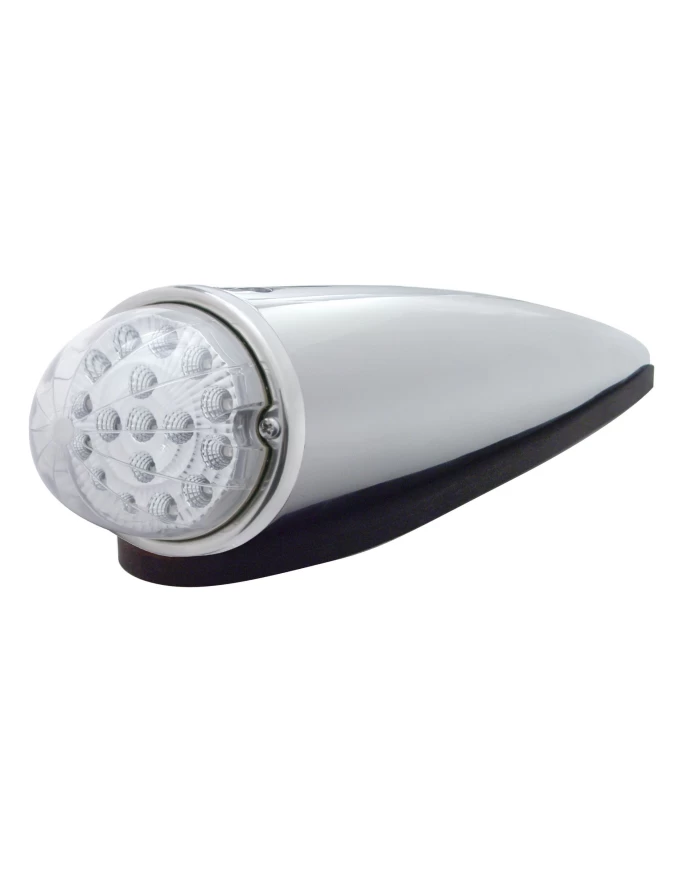 (BOX) 17 AMBER LED CLEAR STYLE ROUND REFLECTOR CAB LIGHT W/ CHROME PLASTIC HOUSING - CLEAR LENS (BOX) 17 AMBER LED CLEAR STYLE ROUND REFLECTOR CAB LIGHT W/ CHROME PLASTIC HOUSING - CLEAR LENS