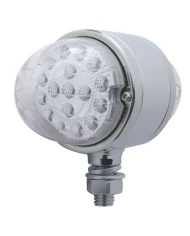 (BOX) CHROME 17 AMBER/17 RED LED WATERMELON DOUBLE FACE REFLECTOR AUXILIARY LIGHT - CLEAR LENS (BOX) CHROME 17 AMBER/17 RED LED WATERMELON DOUBLE FACE REFLECTOR AUXILIARY LIGHT - CLEAR LENS