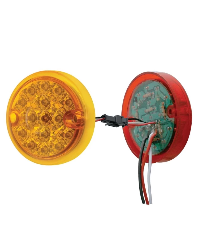 (CARD) 15 AMBER/15 RED LED DUAL FUNCTION DOUBLE FACE LIGHT KIT - AMBER/RED LENS
