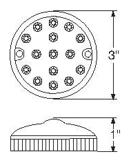 (CARD) 15 AMBER/15 RED LED DUAL FUNCTION DOUBLE FACE LIGHT KIT - CLEAR/CLEAR LENS