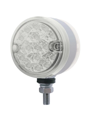 (CARD) 15 AMBER/15 RED LED 3" REFLECTOR DUAL FUNCTION DOUBLE FACE LIGHT - CLEAR/CLEAR LENS (CARD) 15 AMBER/15 RED LED 3" REFLECTOR DUAL FUNCTION DOUBLE FACE LIGHT - CLEAR/CLEAR LENS
