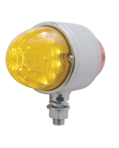 (BOX) CHROME 17 AMBER/17 RED LED CLEAR LENS DOUBLE FACE REFLECTOR AUXILIARY LIGHT - AMBER/RED LENS (BOX) CHROME 17 AMBER/17 RED LED CLEAR LENS DOUBLE FACE REFLECTOR AUXILIARY LIGHT - AMBER/RED LENS