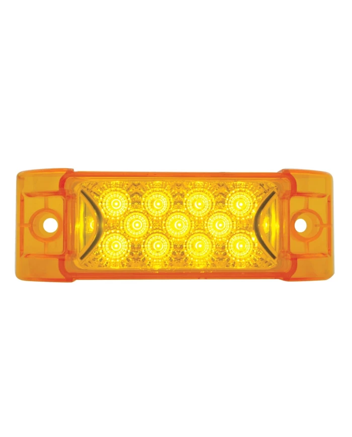 (CARD) 13 AMBER LED RECTANGULAR REFLECTOR CLEARANCE/MARKER LIGHT - AMBER LENS (CARD) 13 AMBER LED RECTANGULAR REFLECTOR CLEARANCE/MARKER LIGHT - AMBER LENS