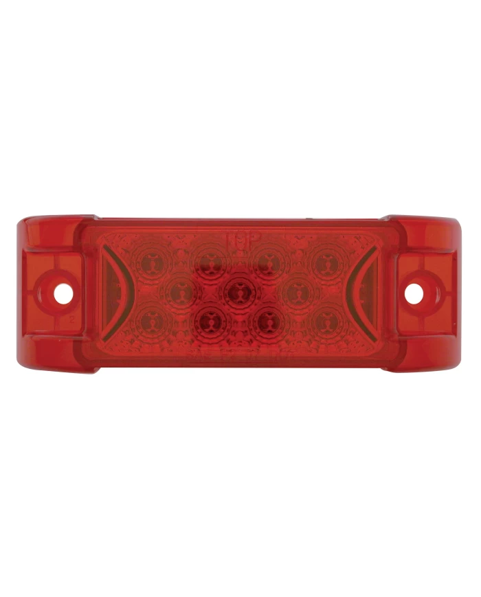 (CARD) 13 RED LED RECTANGULAR REFLECTOR CLEARANCE/MARKER LIGHT - RED LENS (CARD) 13 RED LED RECTANGULAR REFLECTOR CLEARANCE/MARKER LIGHT - RED LENS